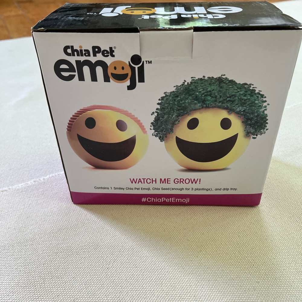 Chia Pet Smiley Emoji planter